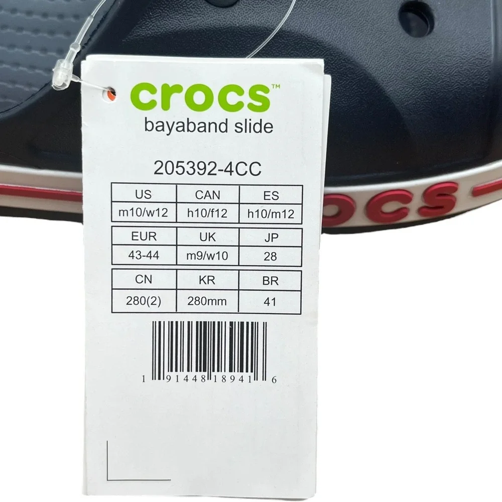 Crocs Bayaband Mens Slide Sandals Size 10 Navy Blue Water‎ Friendly Lightweight